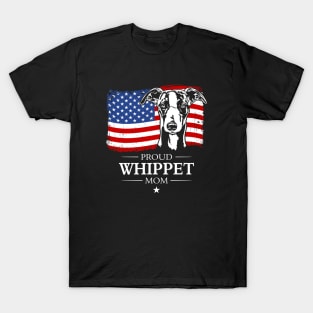 Proud Whippet Mom American Flag patriotic dog T-Shirt